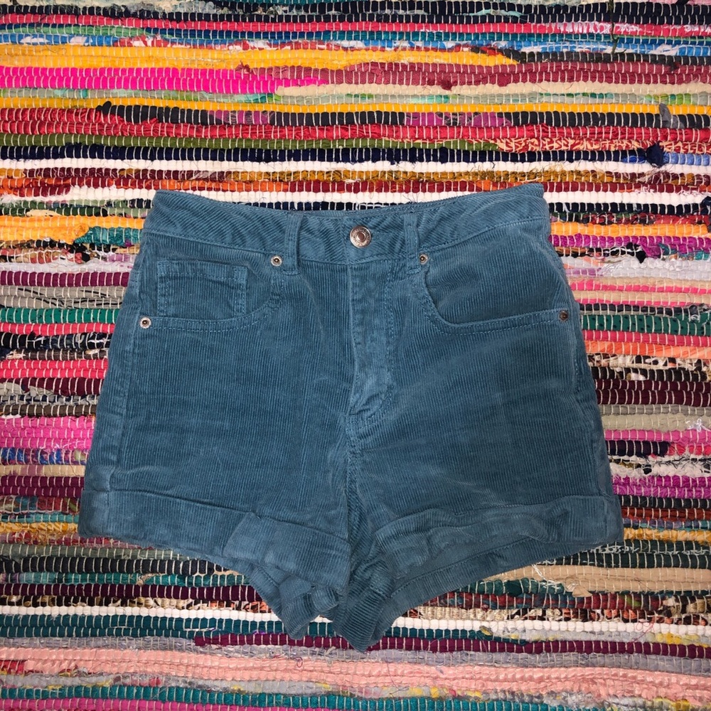 Corduroy blue shorts